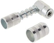 Lumax LX-1404 Silver 90 Degree Grease Coupler for Hard-to-Reach Grease Fittings on Cars, Trucks, Farm Equipment. Ideal for Lubrication of Front and All-Wheel Drive Vehicles.