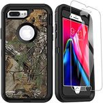 OTTARTAKS Compatible for iPhone 7 Plus 8 Plus Case with Screen Protector, Full Body Rugged Heavy Duty Camo Case for Men, Shockproof 3-Layer Defender Protective Case for iPhone 7P/8P/6SP/6P Camouflage