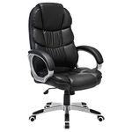 SONGMICS Office Chair Swivel Office Chair, Max. Load Capacity 150 kg, Black OBG24BUK