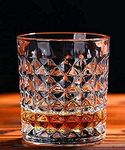 CQZ Fashioned Whiskey Glasses, Bourbon Glasses, Premium Scotch Glasses, Rocks Glasses, Cocktail Glasses, Clear Rum Glasses, Bar Glasses, Whiskey Glasses for Men (Set of 2,350ML)