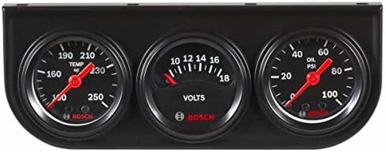 Bosch SP0F000037 Style Line 1-1/2" Mini Triple Gauge Kit (Black Dial Face, Black Bezel)