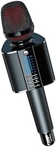 BONAOK Karaoke Microphone,2023 Bluetooth Wireless Microphone UHF Karaoke Mic Speaker,Portable Handheld Karaoke Machine for Adults Kids Singing Compatible with Car/Phones/PC G20,Black