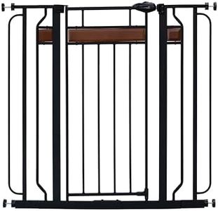 Regalo Home Accents Extra Tall & Wide Baby Gate, Bonus Kit, Includes Décor Steel With Hardwood, 4" Extension Kit, 4 Pack Pressure Mount Kit & Wall Cups