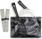 BOXROPE, A Jump Rope Made For Boxing, Tangle-Free, 15% Heavier Than A Normal PVC Rope, Adjustable, Includes Grip Tapes For More Grip, Premium Quality (White (Up to 6'2ft))