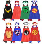 Mizzuco Cartoon Dress up Costumes Kids 8 Characters Satin Supehero Capes(8pcs for Boys)