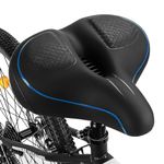 TONBUX Oversized Bike Seat for Men Women Comfort,Wide Bike Seat Cushion Replacement, Breathable Corfortable Bicycle Seat Saddle Compatible with Peloton/Exercise/Stationary/Electric/Cruiser Bikes