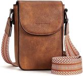 BOSTANTEN Small Crossbody Bags for Women Trendy Leather Phone Wallet Purses Handbags Adjustable Guitar Strap Retro Brown