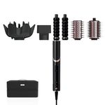 Shark FlexStyle 5-in-1 Air Styler & Hair Dryer with Auto-Wrap Curlers, Paddle Brush, Oval Brush, Concentrator, Diffuser and Storage Case, No Heat Damage, Black/Rose Gold HD446UK