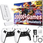 2025 Wireless TV Game Console Stick 4K，Retro Game Stick with Built-in 9+ Emulators, 20,000+ Games, 4k Hdmi Output & 2.4GHz Wireless Controller, Retro Game Emulators, TV Video Games(64G)