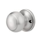 Probrico Brushed Nickel Dummy Door Knob, Round Dummy Knob on Rose, Stainless Steel Interior Door Knob, 1 Pack