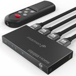 Fosmon 3-Port HDMI 8K Switch with Remote, Support 8K@60Hz 4K@120Hz HDR10+ HDCP 2.3 High Speed 48Gbps 3 in 1 Out Auto-Switching 3x1 HDMI 2.1 Switcher Splitter Hub Compatible with PS5, Xbox X, Apple TV