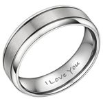 Willis Judd Mens Ring Engraved I love You Titanium Ring for Man In Gift Box 7mm Wedding Band Engagement Ring Comfort Fit Size R