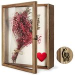 TJ.MOREE Shadow Box Display Case 13‚ x 16‚ Flowers Shadow Box Frame with Glass Window Picture Frame Wedding Bouquet Memorabilia Medals Photos Memory Box for Keepsakes