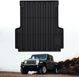 LASFIT 5FT Bed Mat for Jeep Gladiator JT 2025 2024 2023 2022 2021 2020 (60 inches), All Weather TPE Custom Fit Truck Bed Mat Truck Cargo Bed Liner, Black