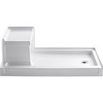 Kohler K-1976-0 Tresham 60-Inch By 32-Inch Shower Receptor With Integral Seat And Right-Hand Drain, White