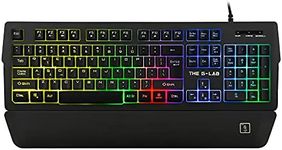 G-LAB Keyz Palladium Wired USB QWERTY Gaming Keyboard - Multicolor RGB LED Backlit Gaming Keyboard, Magnetic Wrist Rest, 26 Anti-ghosting Keys, Durable - PC and Consoles PS5 (Black)