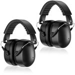 ProCase 2 Packs Ear Defenders Adults, SNR 32dB Noise Cancelling Headphones for Kids Autism, Ear Protectors Sound Proof Hearing Protection for Mowing Shooting Woodwork Construction -Black