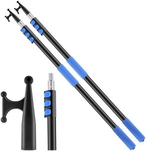 Leriton 2 Pieces Telescoping Boat Pole Hook for Docking Floating Aluminum Extension Pole Lightweight Pole with Utility Hook for Push and Pull Boats, Boat Accessories, Extends from 3.5 to 10.5 FT