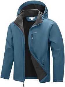 33,000ft Men's Softshell Jacket with Hood Fleece Lined Windbreaker Lightweight Waterproof Jackets for Hiking