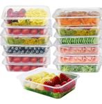 AMD Nexus 25 X 500ml Plastic Reusable Storage Food Soup Containers- Clear Heavy Duty Airtight Food Storage Boxes