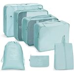 House of Quirk Polyester 7 Set Packing Cubes Luggage Packing Organizers For Travel Accessories (Light Blue), 12 Cm,27.99Cm