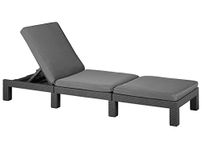 Allibert by Keter Daytona Sunlounger, Graphite with Grey Cushion