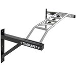 Mirafit Heavy Duty Black and Silver Multi Grip Wall Mounted Pull Up Bar - 1.2m Wide