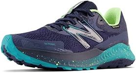 New Balance Women's DynaSoft Nitrel V5 GTX Trail Running Shoe, Natural Indigo/Electric Teal/Bleached Lime Glo, 8 Medium US