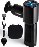 Zyllion Mini Massage Gun - Rechargeable Pocket-Sized Handheld Percussion Massager with Military Grade Metal, Long Battery Life and Storage Case for Muscle Pain Relief - Black (ZMA-35-BK)