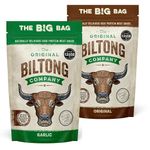 THE ORIGINAL BILTONG COMPANY, 500g Biltong Combo. Original & Garlic. High Protein Healthy Snack. Made from British & Irish Beef. (Original & Garlic, 2 x 250g (500g))