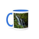 3dRose Mug_144172_6 "Waikani Waterfalls Hana Coast Maui Hawaii USA US12 DPB2642 Douglas Peebles" Two Tone Blue Mug, 11 oz, Blue/White