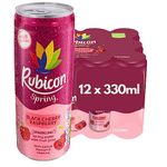 Rubicon Spring 12 Pack Black Cherry Raspberry, Sparkling Spring Water with Real Fruit Juice & Natural Flavours, , Only 9 Calories - 12 x 330ml Multipack Cans