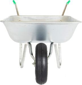 Neo 65L Wheelbarrow – Silver Steel Garden Cart