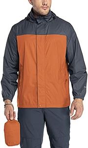 33,000ft Packable Rain Jacket Men's Lightweight Waterproof Rain Shell Jacket Raincoat with Hood for Golf Cycling Windbreaker