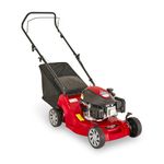 Mountfield HP41 Petrol Lawn Mower, 123cc STIGA Engine, 39cm Cutting Width, Hand Propelled, Polypropylene Rust-Proof Deck, 40L Grass Collector, Adjustable Height 25-70mm