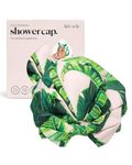 Kitsch Luxury Shower Cap for Women Waterproof - Reusable Shower Cap, Hair Cap for Shower, Waterproof Hair Shower Caps for Long Hair, Non-Slip Cute Shower Cap One Size, Chic Shower Bonnet - Palm Leaves