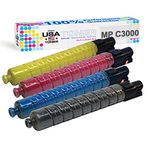 Made in USA Toner Replacement for Ricoh Aficio MP C2500 MP C3000 MP C2000|888636 888637 888638 888639 (Black, Cyan, Yellow, Magenta, 4 Pack)