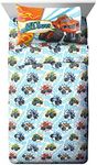 Jay Franco Blaze and The Monster Machines Off to The Races Toddler Size Sheet Set - 3 Piece Set Super Soft and Kid’s Bedding - Fade Resistant Microfiber Sheets (Official Blaze Product)