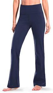 Safort 28" 30" 32" 34" Inseam Regular Tall High Waisted Bootcut Yoga Pants, 2 Pockets, Blue, S