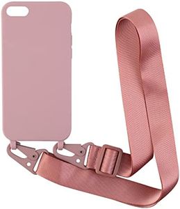 2NDSPRlNG Funda con Cuerda Compatible con iPhone 6/7/8/iPhone SE 2020/iPhone SE3 2022,Colgante Collar Correa de Cuello Cadena Cordón Silicona Suave Case,Rose Gold