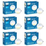PHILIPS StarFit 7-watt Round LED Downlighter | 3 Colors in 1 Concealed JB LED Downlight | LED Ceiling Light for Home and Hall | Cut Out: 3 inch, Color: Tunable White, Pack of 6