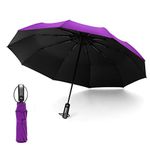 HYCOPROT Umbrella Strong Windproof Umbrellas for Women Men Automatic Compact Folding Travel Umbrella Wind Proof Umbrella with UV Block Coating and Portable Ergonomic Handle