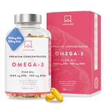 AAVALABS Omega 3 Fish Oil 2000mg per Daily dose (2 softgels) - 1000mg EPA + 500 mg DHA per dose - High Strength Omega 3 Fatty Acids Supplements - Molecularly Distilled - 120 Capsules - 60 Days Supply