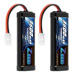 Zeee 7.2V 3600mAh RC NiMH Battery with Tamiya Plug for RC Car RC Truck Associated HPI Losi Kyosho Tamiya Hobby(2 Pack)