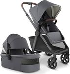Mompush Ultimate 3 Full Size Baby Stroller with Bassinet from Newborn to 50 lbs - All-Terrain Large Wheels with Full Suspension, Reversible & Extendable Seat for Growing Kids, One-Second Compact Fold