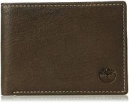 Timberland Men's Genuine Leather Passcase Security RFID Wallet, Dark Brown, One Size