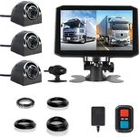 VSYSTO 7.0'' Truck Camera system 4CH reversing camera kit Van Dash Cam, Front & Sides & Rear 1080P Recording Camera, with GPS Infrared Night Vision Lens,Backup Camera