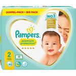 Pampers Pampers Lot de 80 couches Pour bébé Taille 2 (4-8 kg) Premium Protection, Confort et Protection