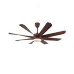 Hans Ligteings Luxa Octa-Curve 60-inch (152 cm Blade Sweep, Dark Wood Finish) - Modern Ceiling Fan with LED Light and Remote Control backed by 2 years warranty.