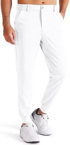 Libin Men's 4-Way Stretch Golf Joggers with Pockets, Slim Fit Work Dress Pants Athletic Casual Yoga Sweatpants for Men Baseball, White M